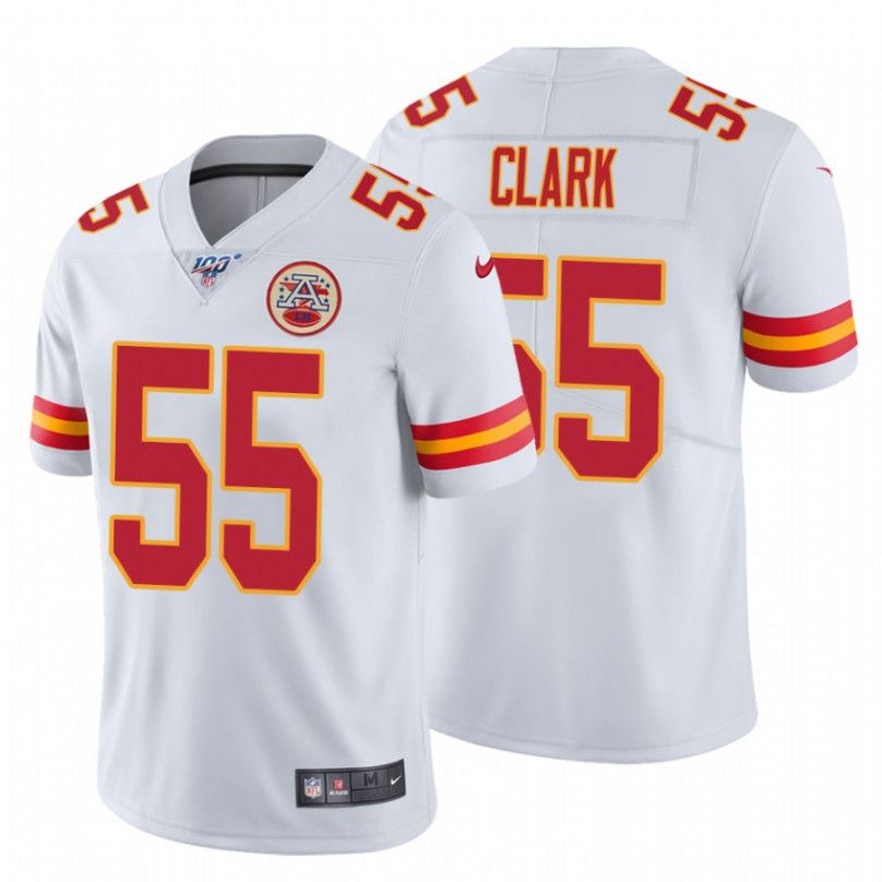 Men Kansas City Chiefs #55 Frank Clark Nike White 100th Limited NFL Jersey->kansas city chiefs->NFL Jersey